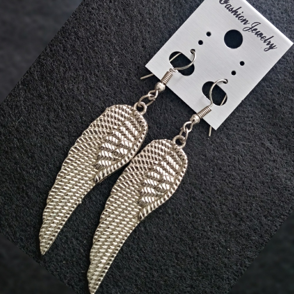Silver Stainless Steel Angel 👼 Wing Earrings